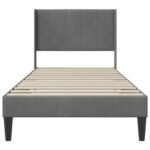 Bed Frame with Headboard Dark Grey 90 x 190 cm Velvet