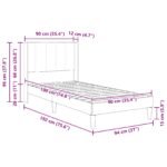 Bed Frame with Headboard Dark Grey 90 x 190 cm Velvet