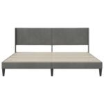 Bed Frame with Headboard Dark Grey 180 x 200 cm Velvet