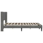 Bed Frame with Headboard Dark Grey Velvet