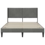 Bed Frame with Headboard Dark Grey Velvet