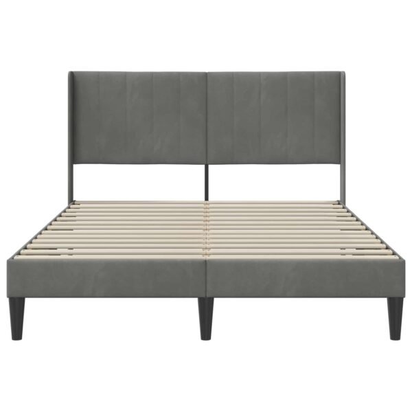 Bed Frame with Headboard Dark Grey Velvet