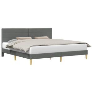 Bed Frame with Headboard Dark Grey 180 x 200 cm Fabric