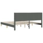 Bed Frame with Headboard Dark Grey 180 x 200 cm Fabric