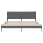 Bed Frame with Headboard Dark Grey 180 x 200 cm Fabric
