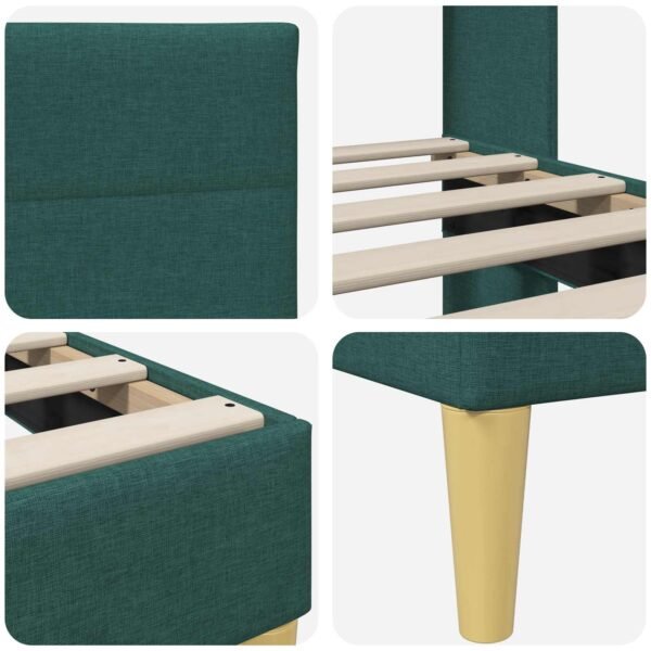 Bed Frame with Headboard Dark Grey Fabric