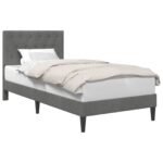 Bed Frame with Headboard Dark Grey 90 x 190 cm Velvet