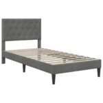 Bed Frame with Headboard Dark Grey 90 x 190 cm Velvet