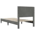 Bed Frame with Headboard Dark Grey 90 x 190 cm Velvet