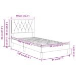 Bed Frame with Headboard Dark Grey 90 x 190 cm Velvet