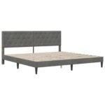 Bed Frame with Headboard Dark Grey 180 x 200 cm Velvet