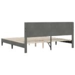 Bed Frame with Headboard Dark Grey 180 x 200 cm Velvet