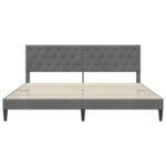 Bed Frame with Headboard Dark Grey 180 x 200 cm Velvet