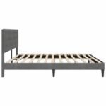 Bed Frame with Headboard Dark Grey 180 x 200 cm Velvet