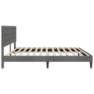 Bed Frame with Headboard Dark Grey 180 x 200 cm Velvet