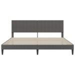 Bed Frame with Headboard Dark Grey 180 x 200 cm Corduroy Fabric
