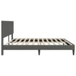 Bed Frame with Headboard Dark Grey 180 x 200 cm Corduroy Fabric
