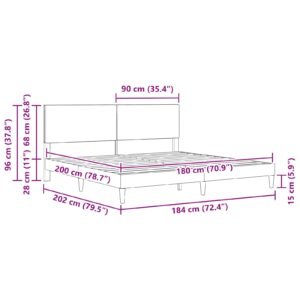 Bed Frame with Headboard Dark Grey 180 x 200 cm Corduroy Fabric