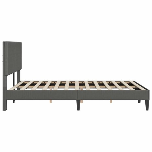 Bed Frame with Headboard Dark Grey 137 x 190 cm Corduroy Fabric