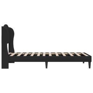 Bed Frame with Headboard Black 90 x 190 cm Faux Leather