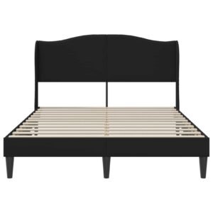 Bed Frame with Headboard Black 153 x 203 cm Faux Leather
