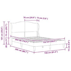 Bed Frame with Headboard Black 153 x 203 cm Faux Leather