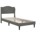 Bed Frame with Headboard Dark Grey 90 x 190 cm Velvet