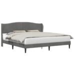 Bed Frame with Headboard Dark Grey 180 x 200 cm Velvet