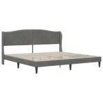 Bed Frame with Headboard Dark Grey 180 x 200 cm Velvet