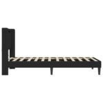 Bed Frame with LED Strip Lights Black 90 x 190 cm Faux Leather