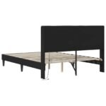 Bed Frame with LED Strip Lights with Headboard Faux Leather