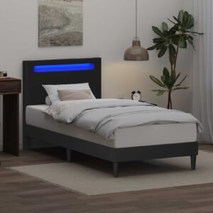 Bed Frame Black 90 x 190 cm Faux Leather