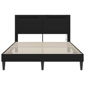 Bed Frame Black 137 x 190 cm Faux Leather