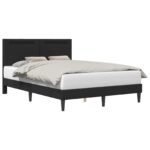 Bed Frame Black 137 x 190 cm Faux Leather
