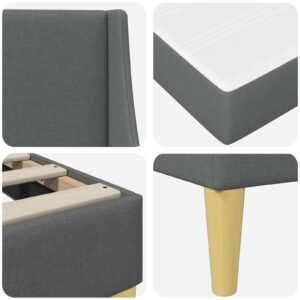 Bed Frame with Mattress Dark Grey 137 x 190 cm Fabric