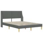 Bed Frame with Mattress Dark Grey 137 x 190 cm Fabric