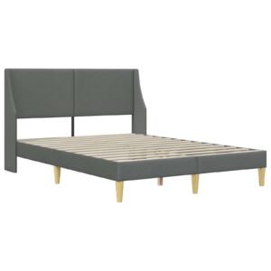 Bed Frame with Mattress Dark Grey 137 x 190 cm Fabric