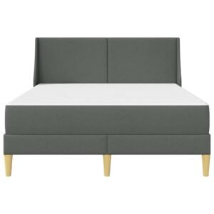 Bed Frame with Mattress Dark Grey 137 x 190 cm Fabric