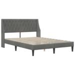 Bed Frame with Mattress Dark Grey 137 x 190 cm Velvet