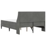 Bed Frame with Mattress Dark Grey 137 x 190 cm Velvet