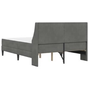 Bed Frame with Mattress Dark Grey 137 x 190 cm Velvet