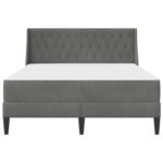 Bed Frame with Mattress Dark Grey 137 x 190 cm Velvet