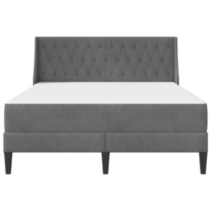Bed Frame with Mattress Dark Grey 137 x 190 cm Velvet