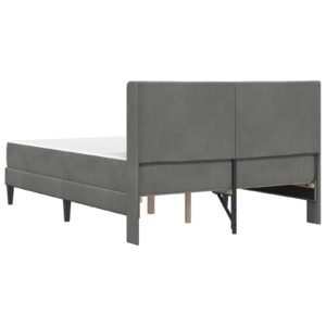 Bed Frame with Mattress Dark Grey 137 x 190 cm Velvet