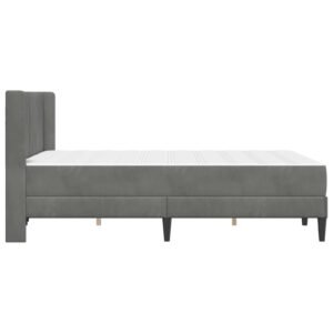 Bed Frame with Mattress Dark Grey 137 x 190 cm Velvet