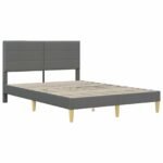 Bed Frame with Mattress Dark Grey 137 x 190 cm Fabric