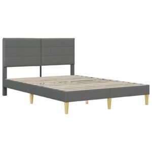 Bed Frame with Mattress Dark Grey 137 x 190 cm Fabric