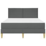 Bed Frame with Mattress Dark Grey 137 x 190 cm Fabric