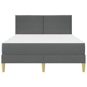Bed Frame with Mattress Dark Grey 137 x 190 cm Fabric