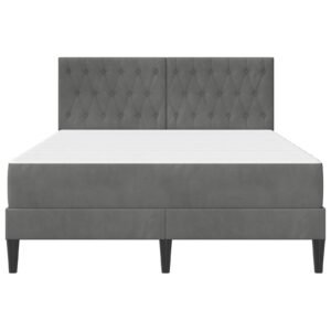 Bed Frame with Mattress Dark Grey 137 x 190 cm Velvet